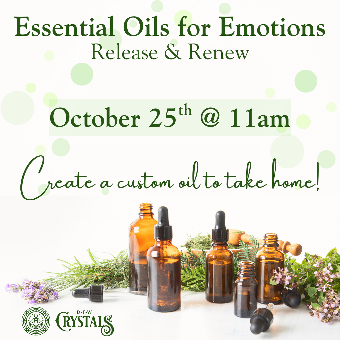 Essential Oils for Emotions: Release & Renew - Oct 25th - 11am