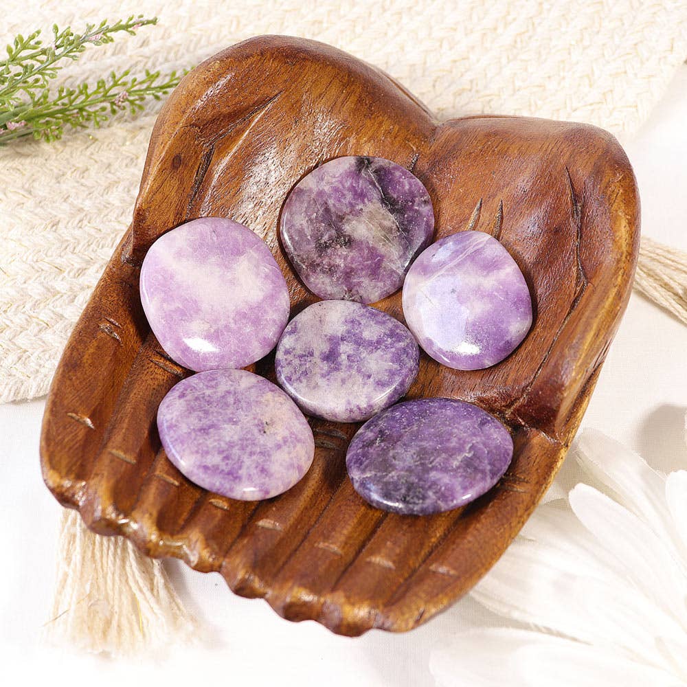 Lepidolite Crystal Palm stones