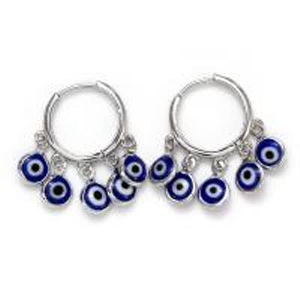 Evil Eye Earrings with 5 Hanging Evil Eye