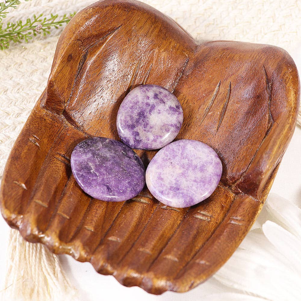 Lepidolite Crystal Palm stones