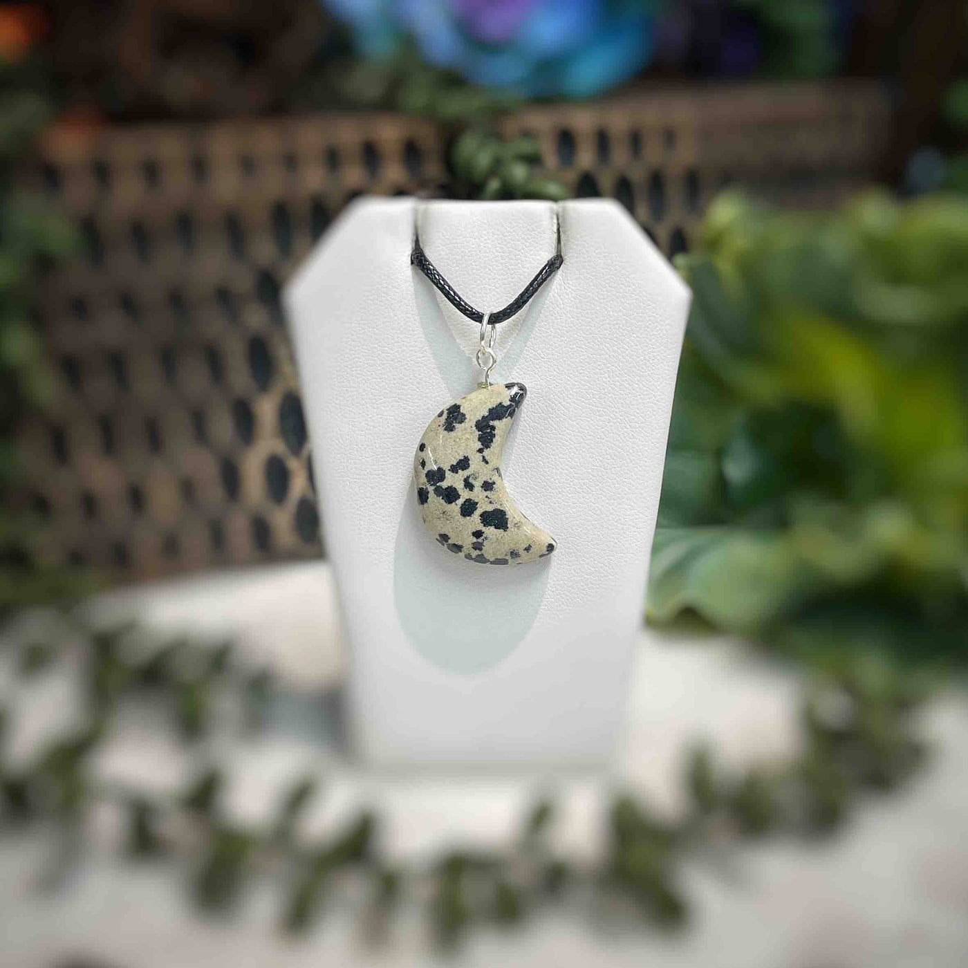Dalmation Jasper - Crescent Moon - Necklace