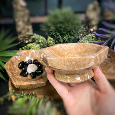 Chocolate Calcite - Hexagon Bowl - 6"