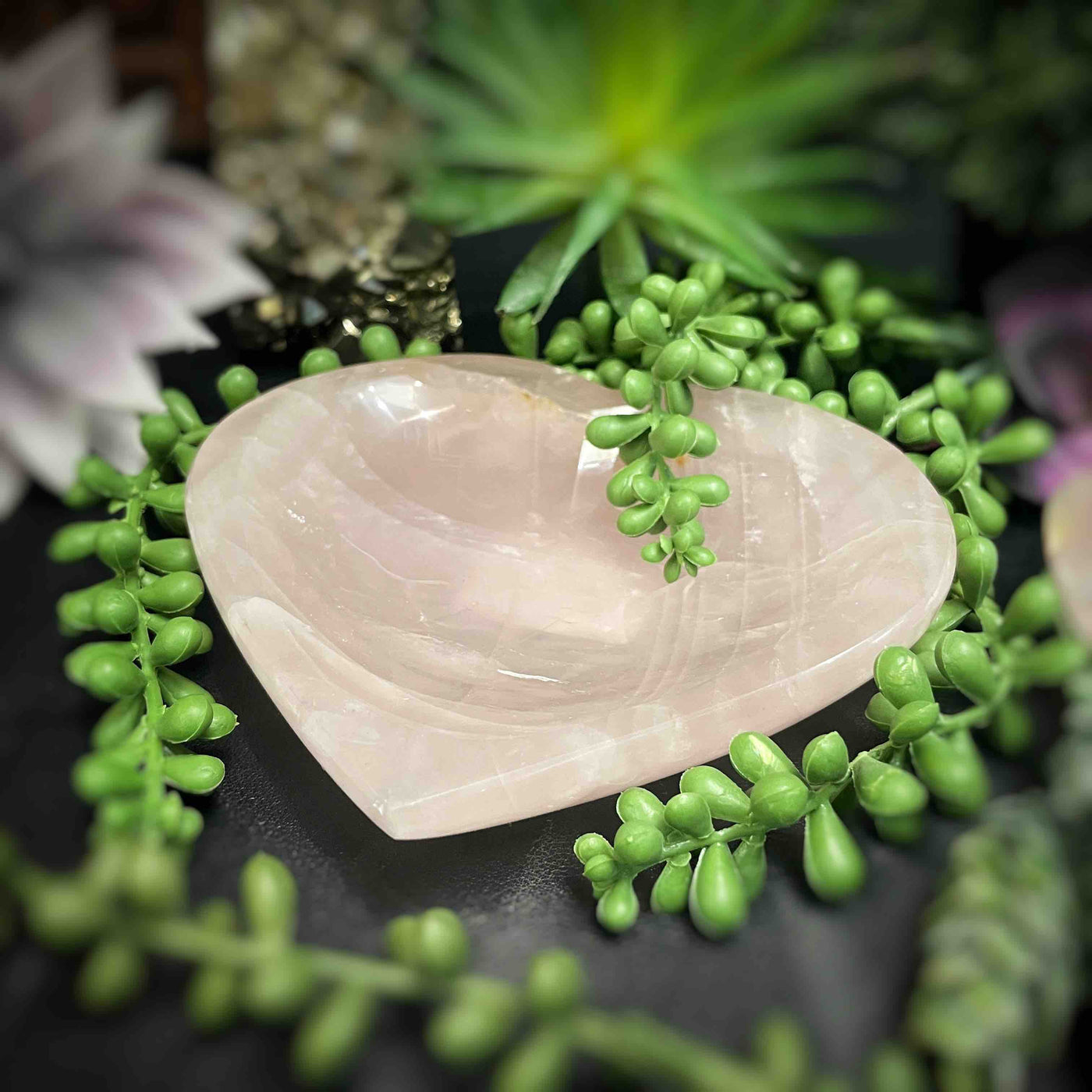 Rose Quartz - Heart Shaped Bowls - 4.5" - 5"