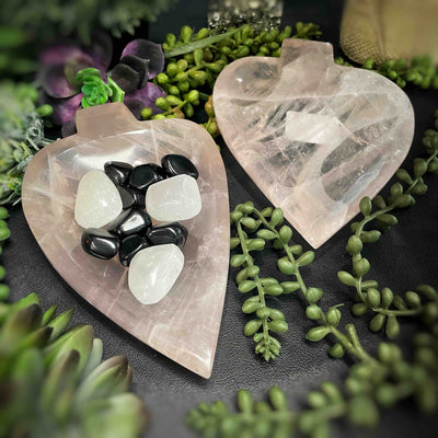 Rose Quartz - Leaf Shaped Bowls - 7.5" - 8.3"