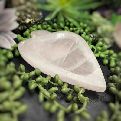 Rose Quartz - Leaf Shaped Bowls - 7.5" - 8.3"