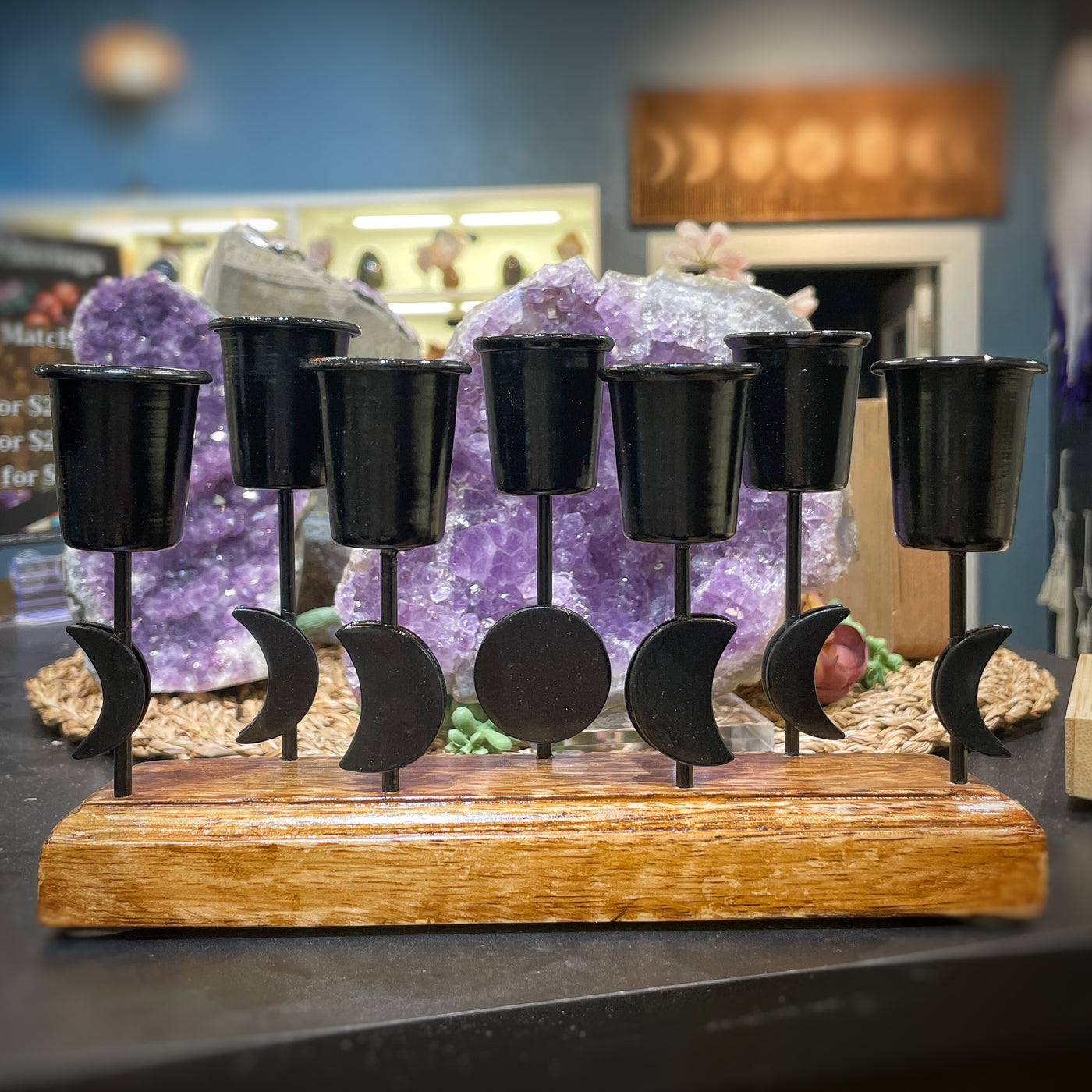 Candle Holder - Mini Candle Holder - Iron - Moon Phases