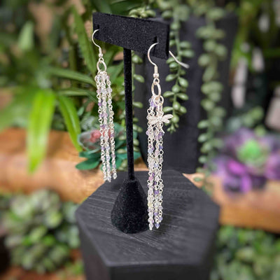 Fluorite Dragonfly Long Earrings