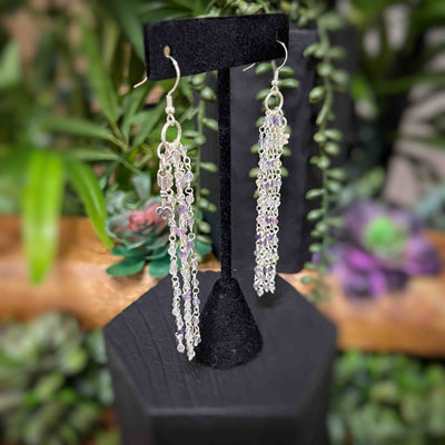 Fluorite Dragonfly Long Earrings