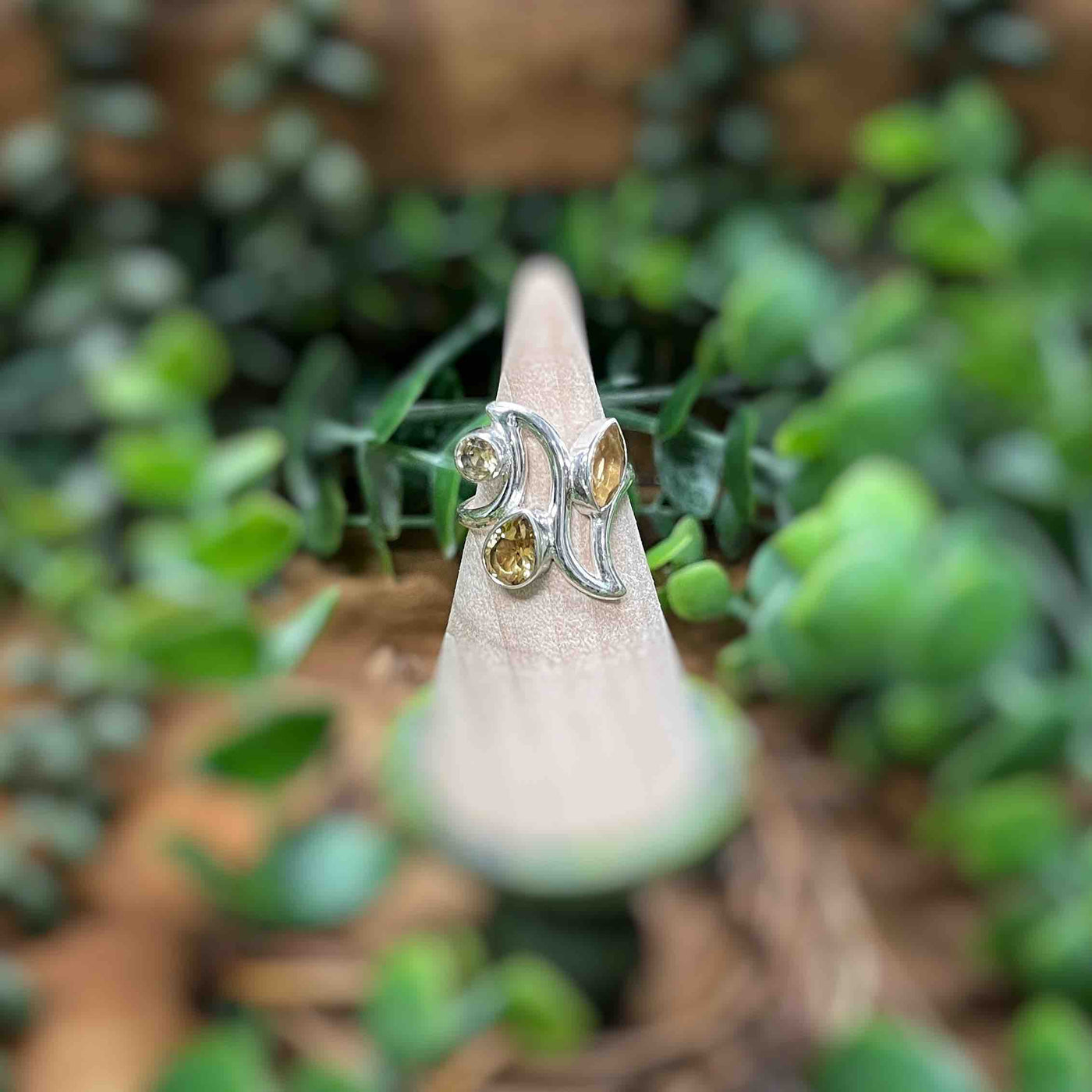 Citrine 3 Stone - Sterling Silver Ring