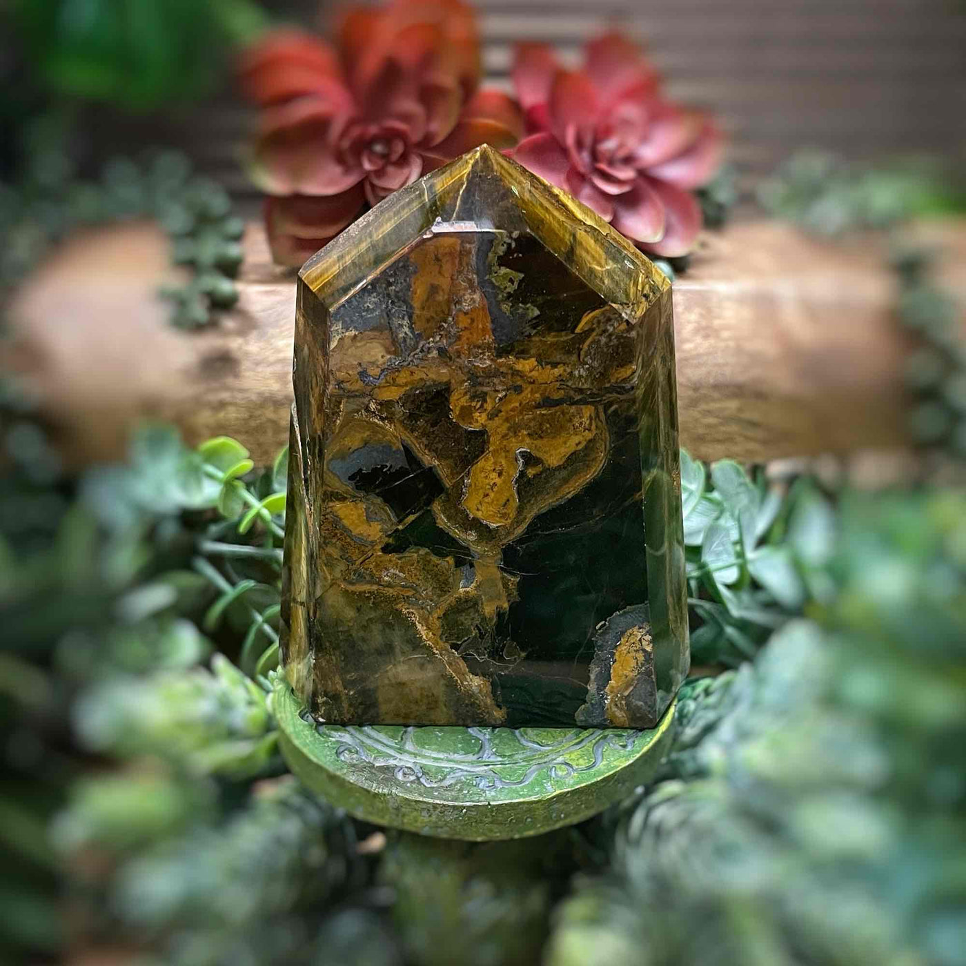 Tiger's Eye - Tower, Point, Obelisk - 4"