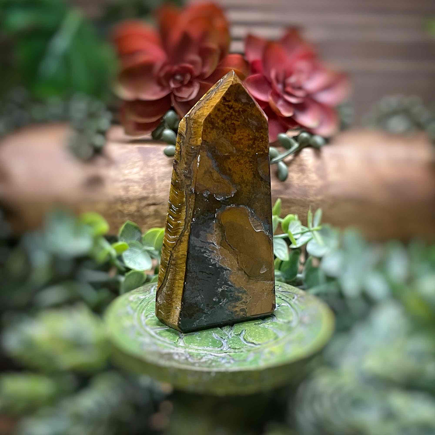 Tiger's Eye - Tower, Point, Obelisk - 3.25"
