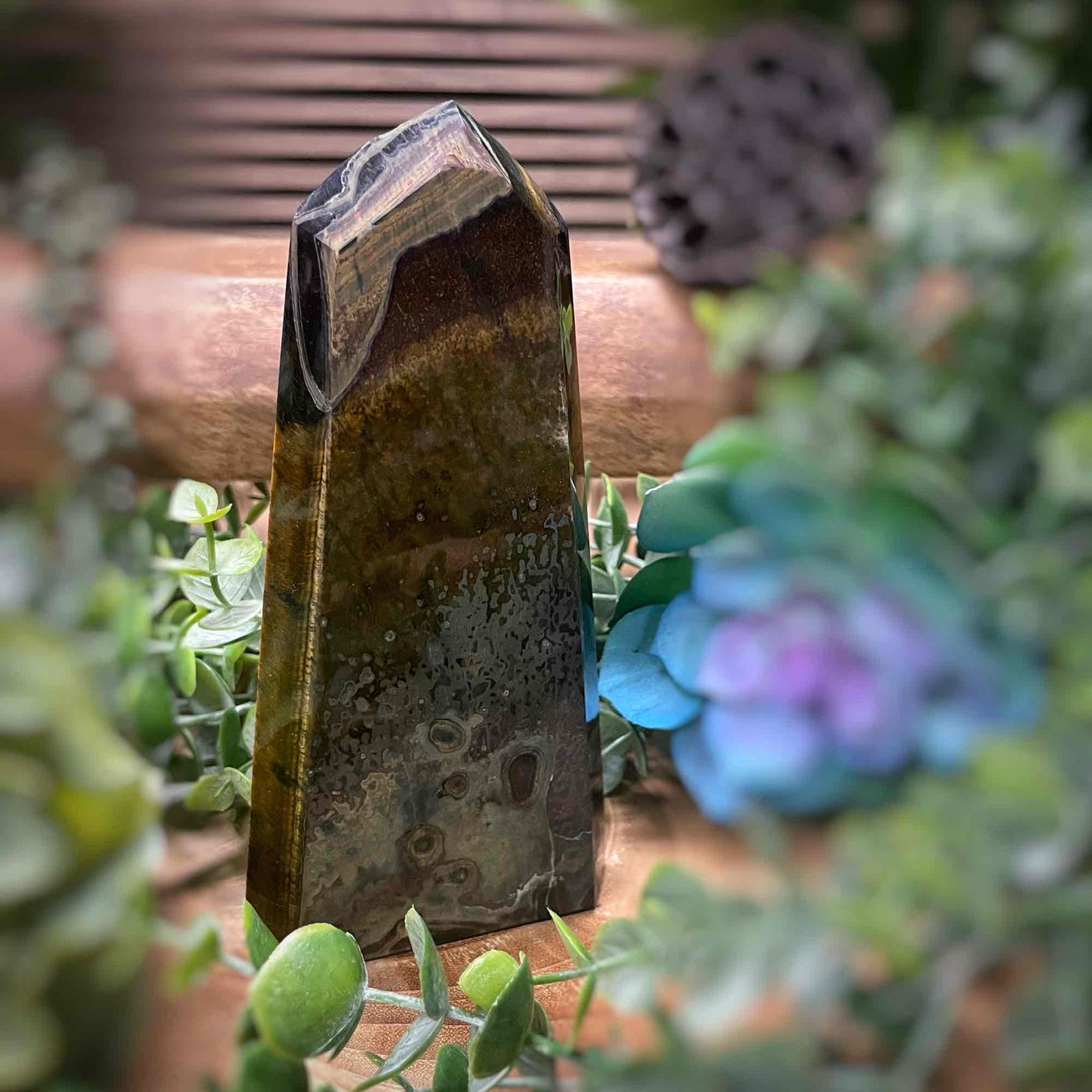 Tiger's Eye - Tower, Point, Obelisk - 6"
