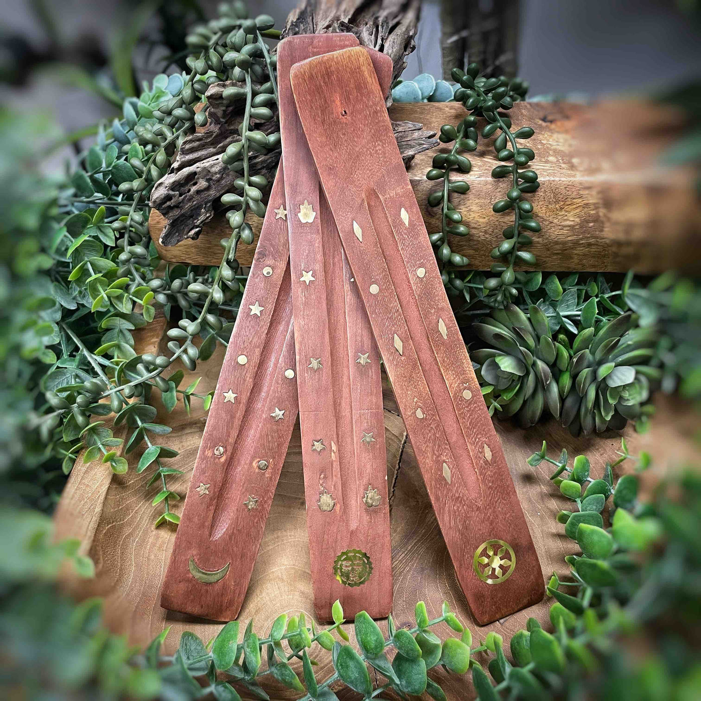 Assorted Wood w/ Gold Accent Ash Catcher