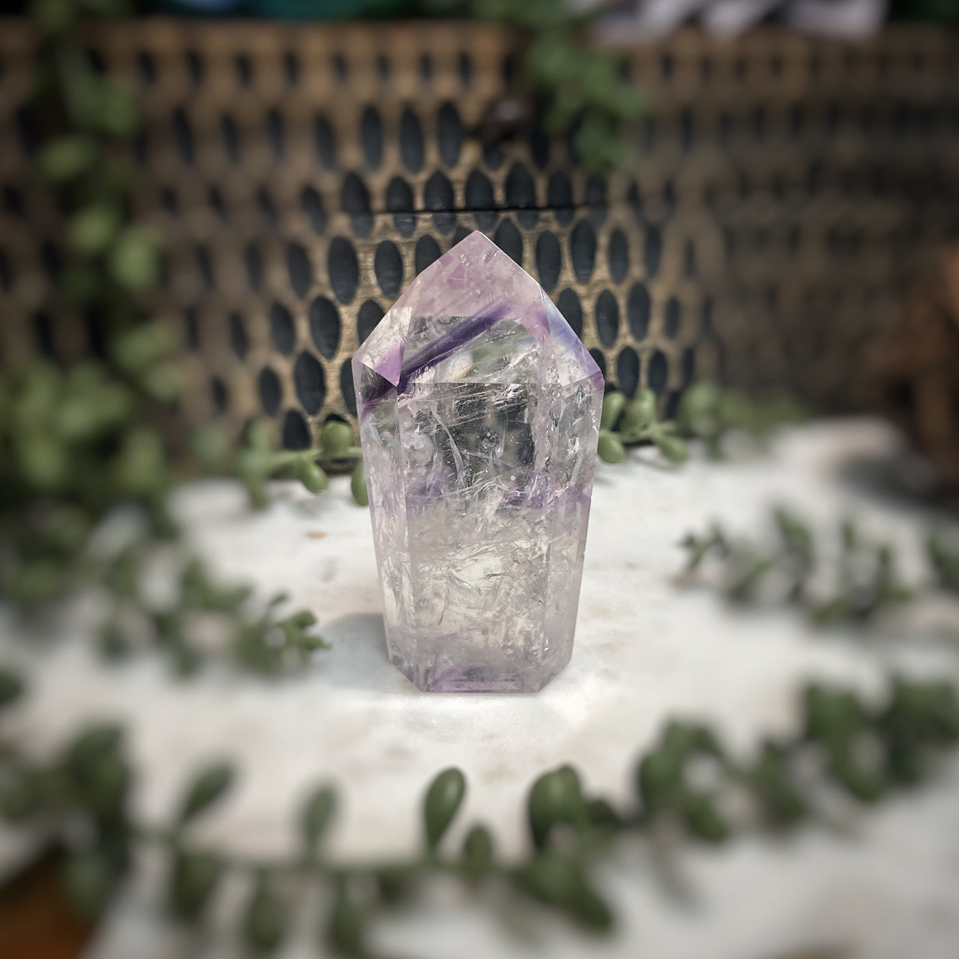 Amethyst w/ Phantom Amethyst  - Tower, Point, Obelisk - 2.75"