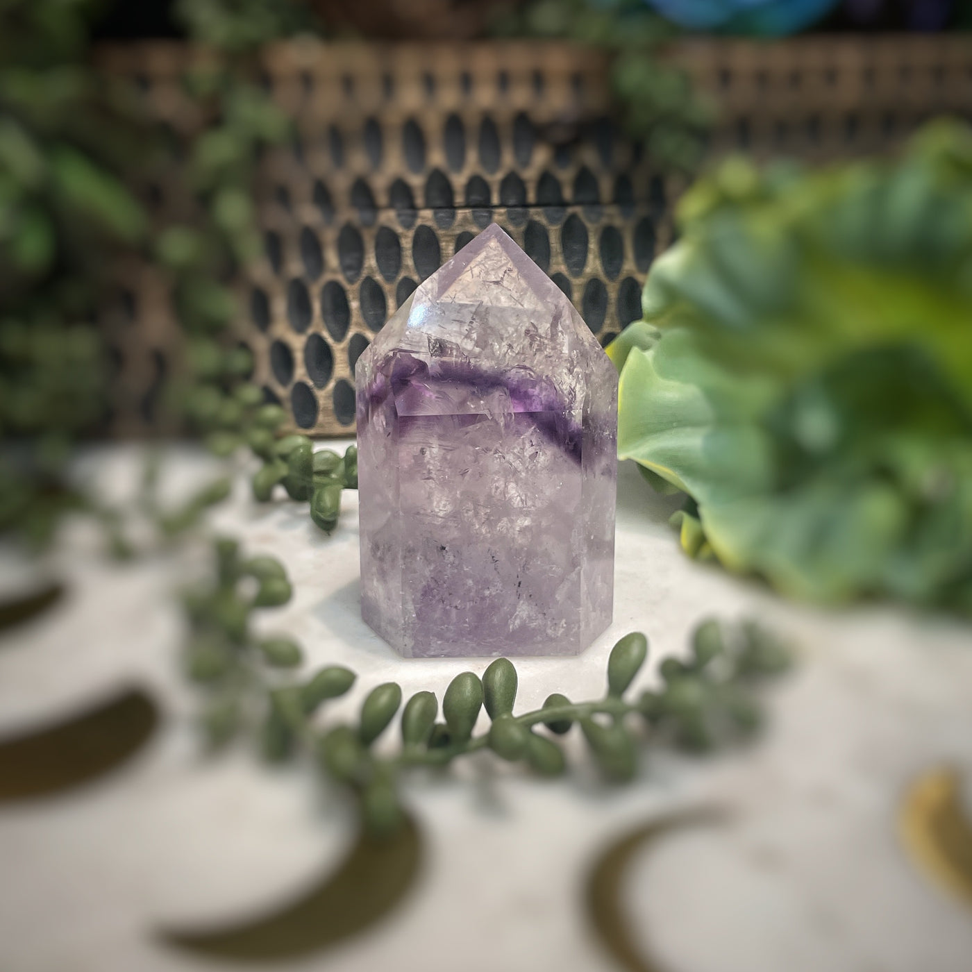 Amethyst w/ Phantom Amethyst  - Tower, Point, Obelisk - 2.75"