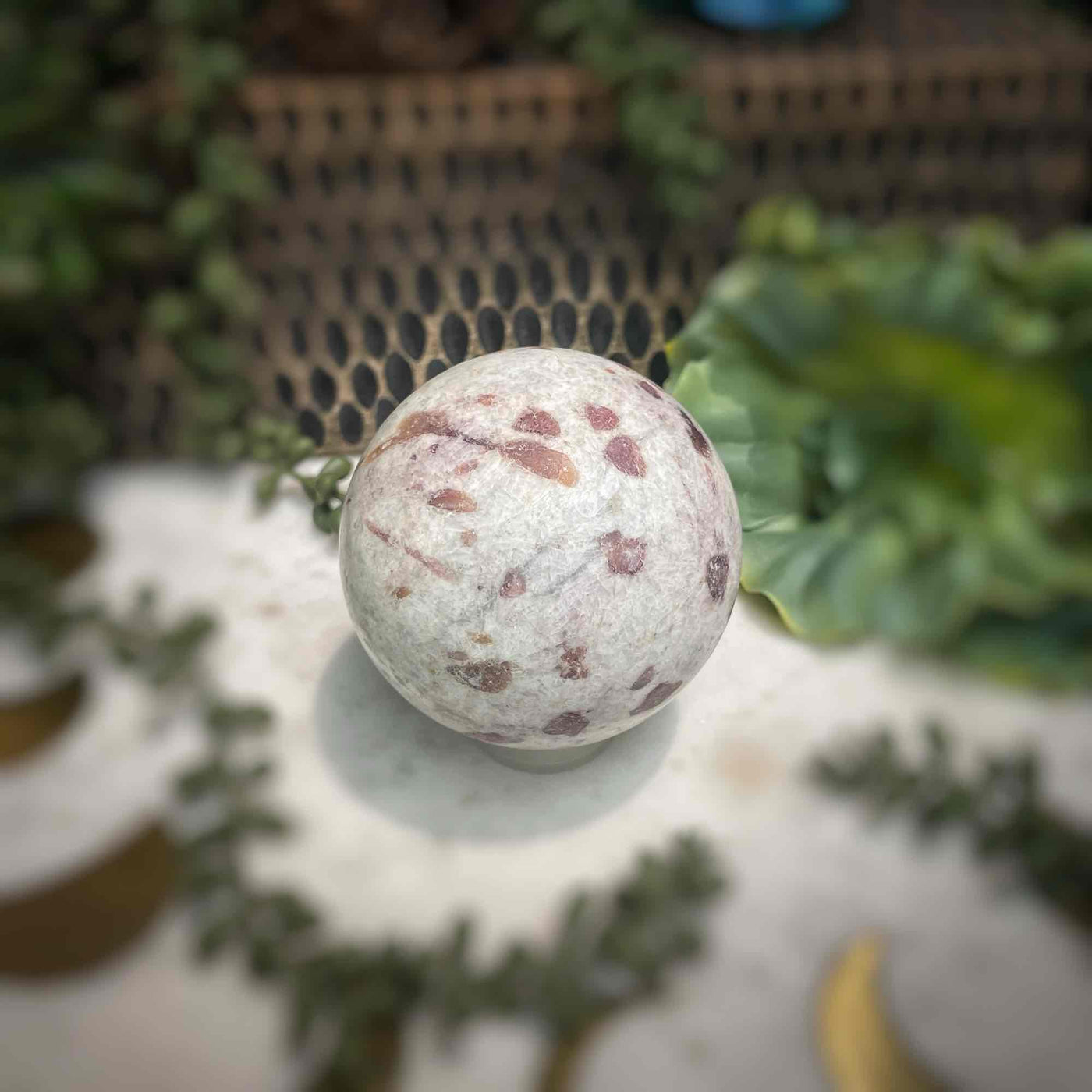 Pink Tourmaline w/ Albite - Sphere - 2.5"