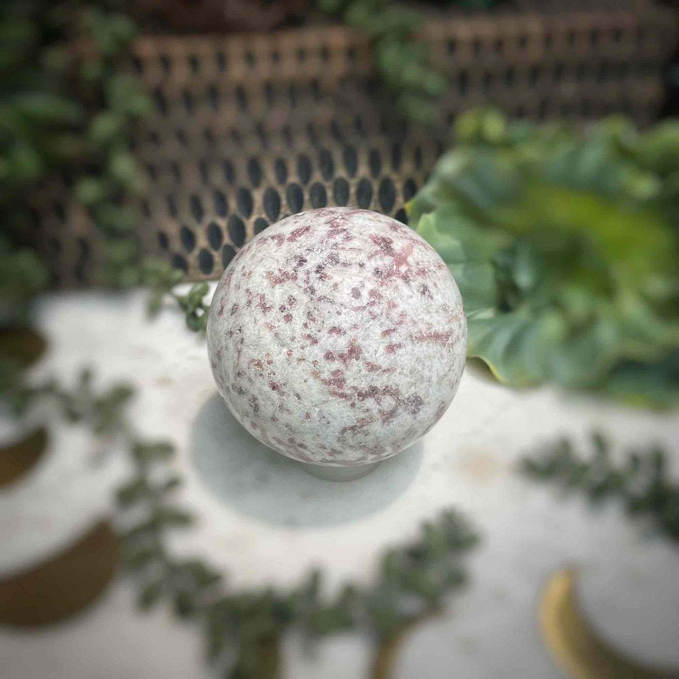 Pink Tourmaline w/ Albite - Sphere - 2.5"