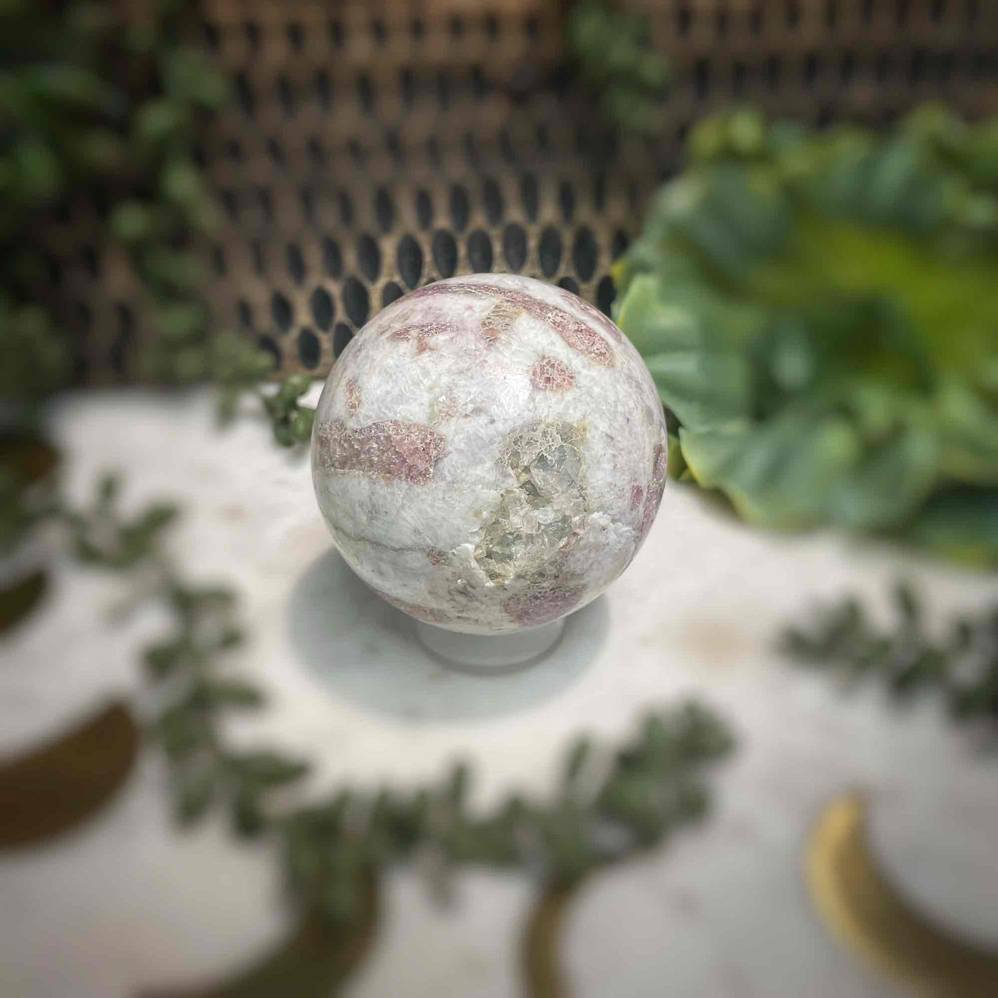 Pink Tourmaline w/ Albite - Sphere - 2.5"