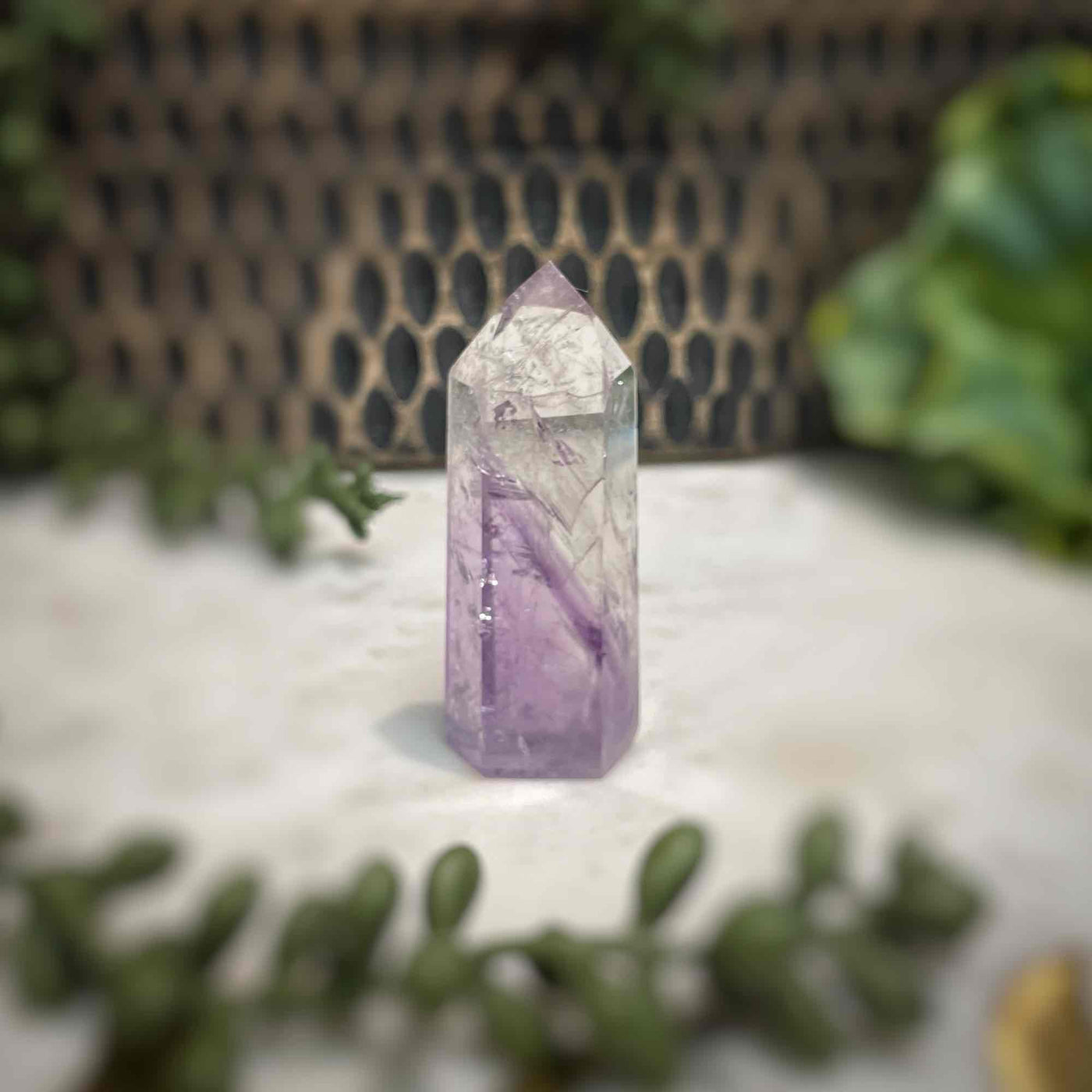 Amethyst w/ Phantom Amethyst  - Tower, Point, Obelisk - 2.5"