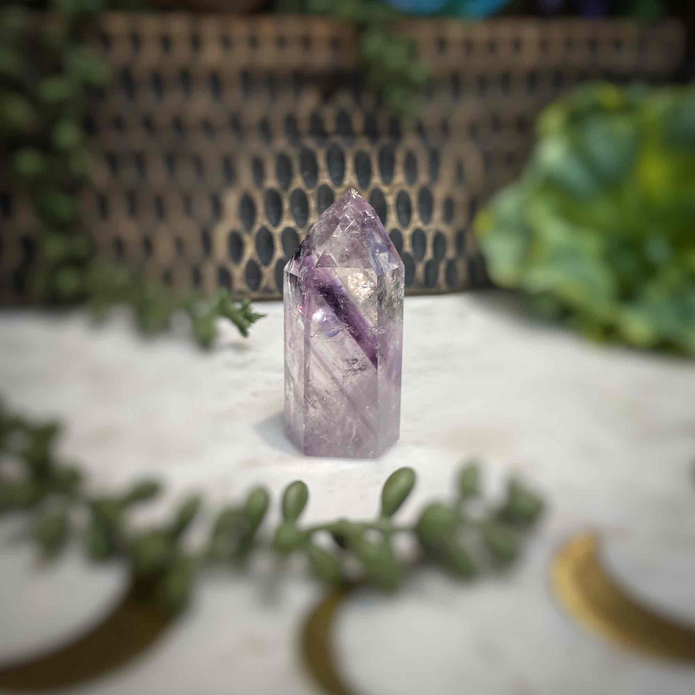 Amethyst w/ Phantom Amethyst  - Tower, Point, Obelisk - 2.5"