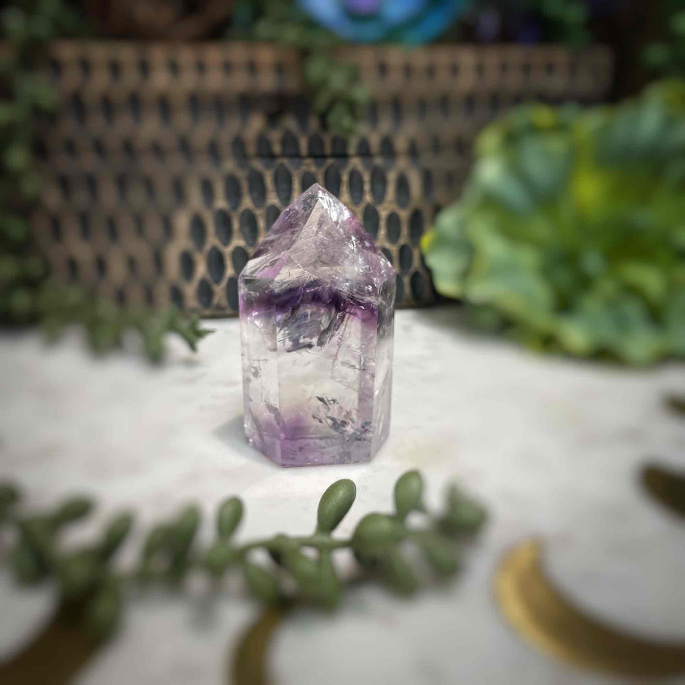 Amethyst w/ Phantom Amethyst  - Tower, Point, Obelisk - 2.5"