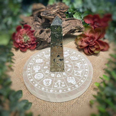 Selenite - Zodiac Plate - 6"
