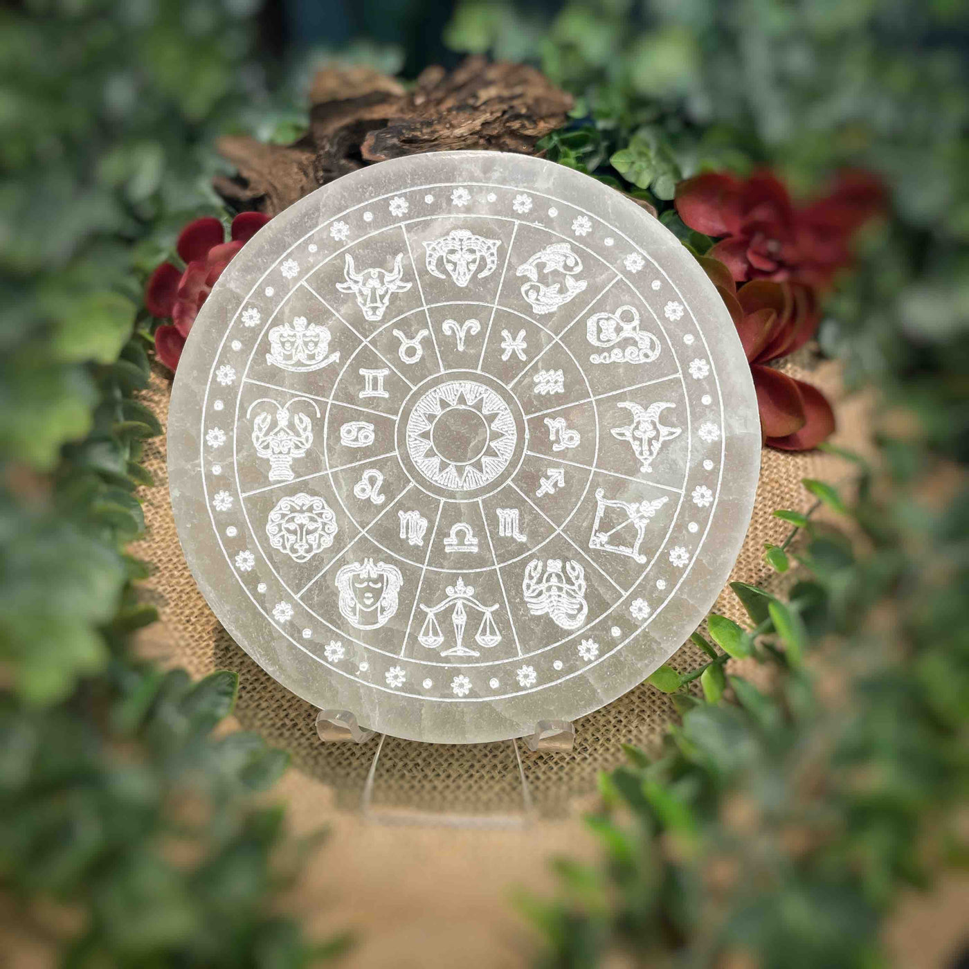 Selenite - Zodiac Plate - 6"