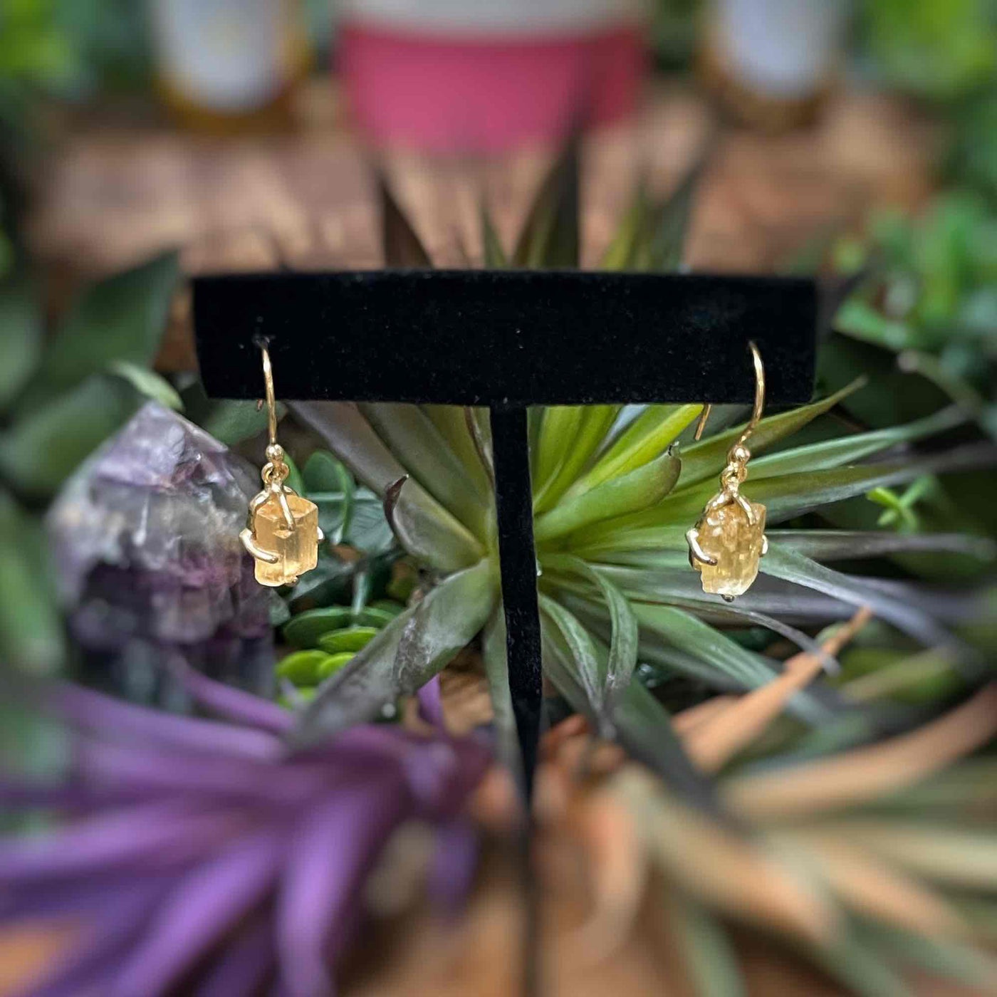 Imperial Topaz - Gold Plated Sterling Silver Earrings