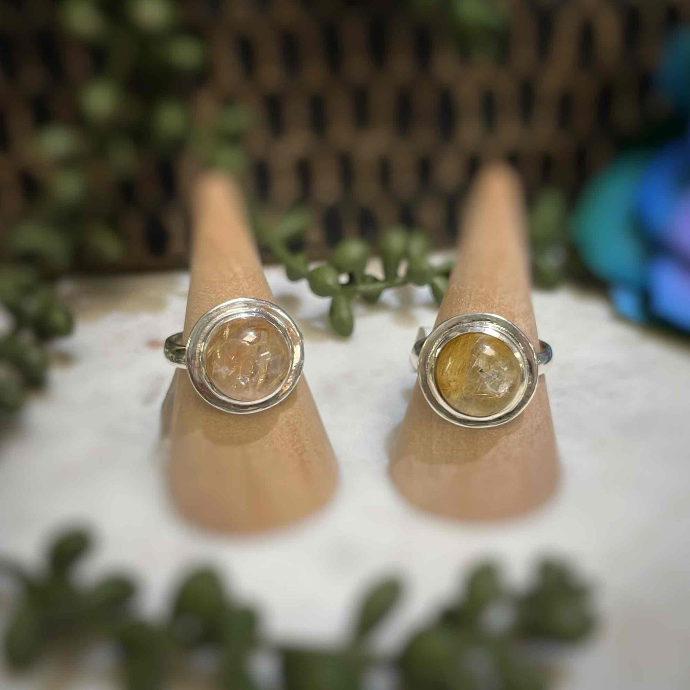 Golden Rutile Sterling Silver Ring - Style 3