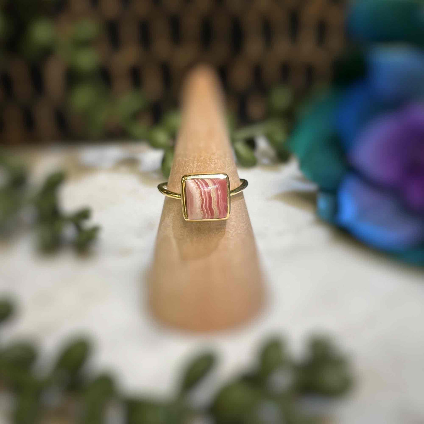 Rhodochrosite - 18k Gold Ring