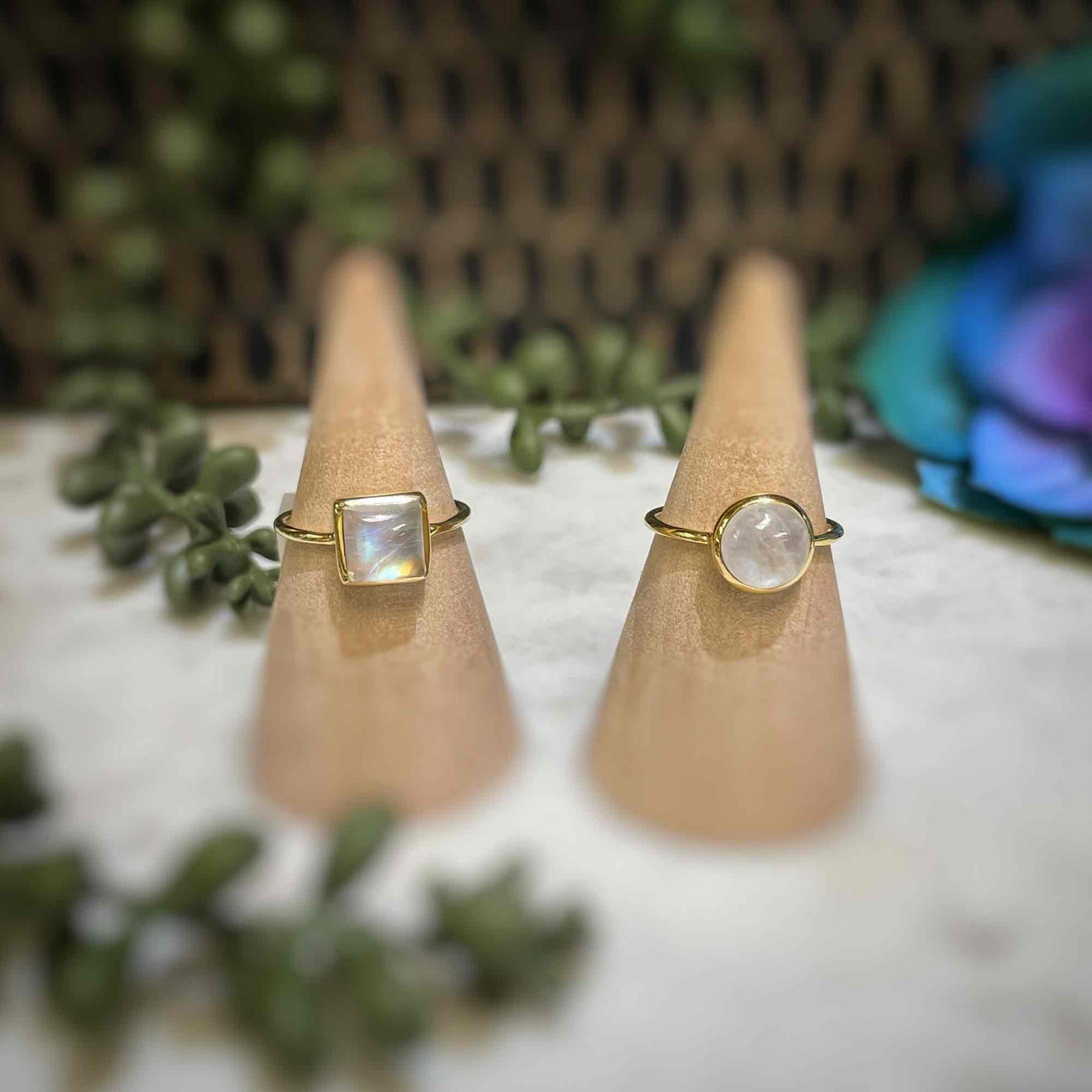 Rainbow Moonstone - 18k Gold Ring