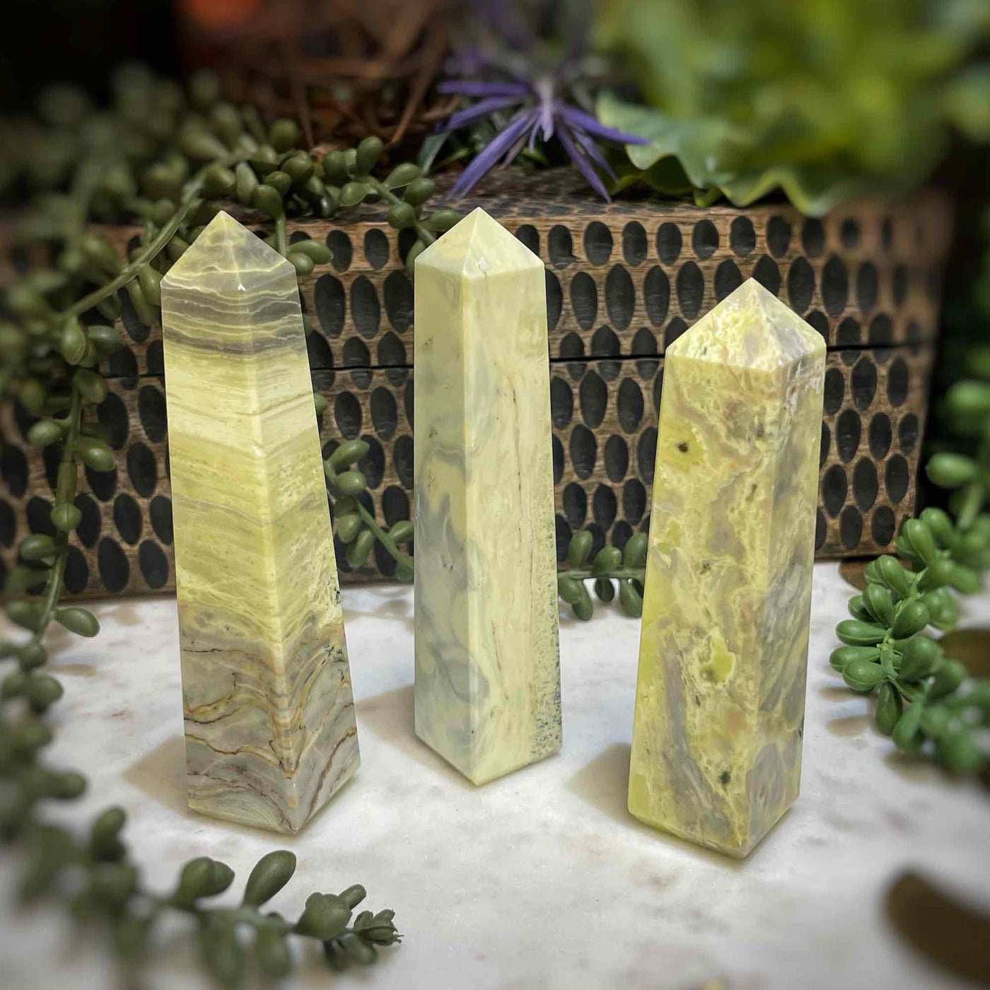 Lemon Serpentine (Infinite) - Point, Tower, Obelisk - 4" - 4.4"