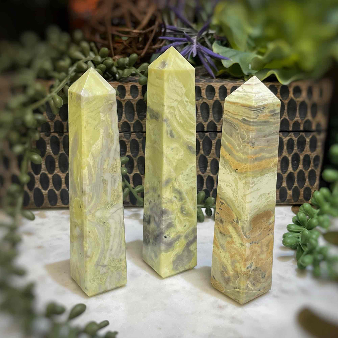 Lemon Serpentine (Infinite) - Point, Tower, Obelisk - 4.5" - 5.0"