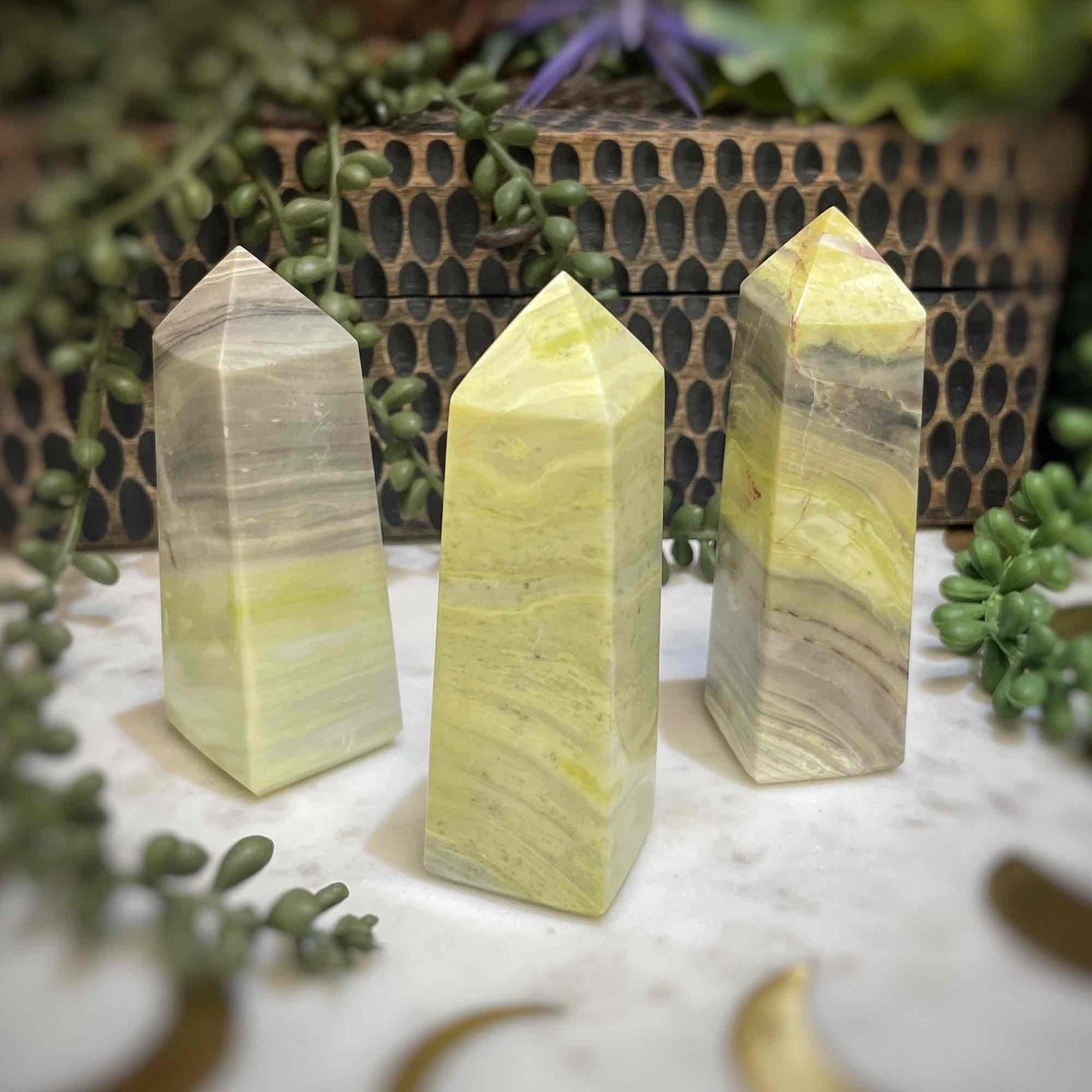 Lemon Serpentine (Infinite) - Point, Tower, Obelisk - 3.6" - 3.8"
