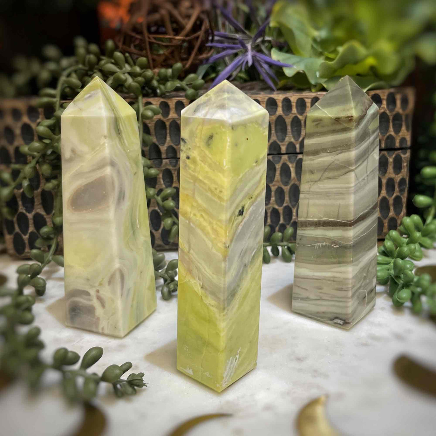 Lemon Serpentine (Infinite) - Point, Tower, Obelisk - 4.4" - 4.6"
