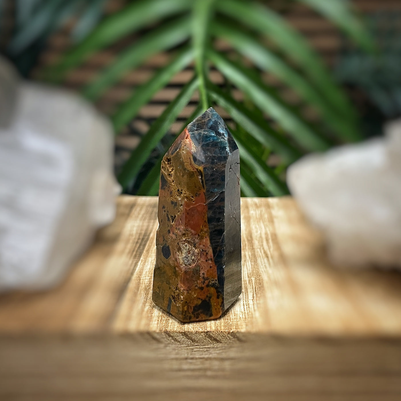 Blue Apatite in Jasper - RARE - Point, Tower, Obelisk