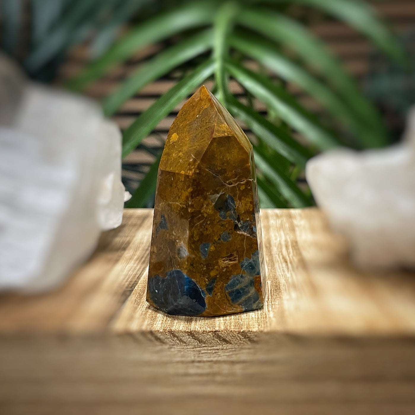 Blue Apatite in Jasper - RARE - Point, Tower, Obelisk
