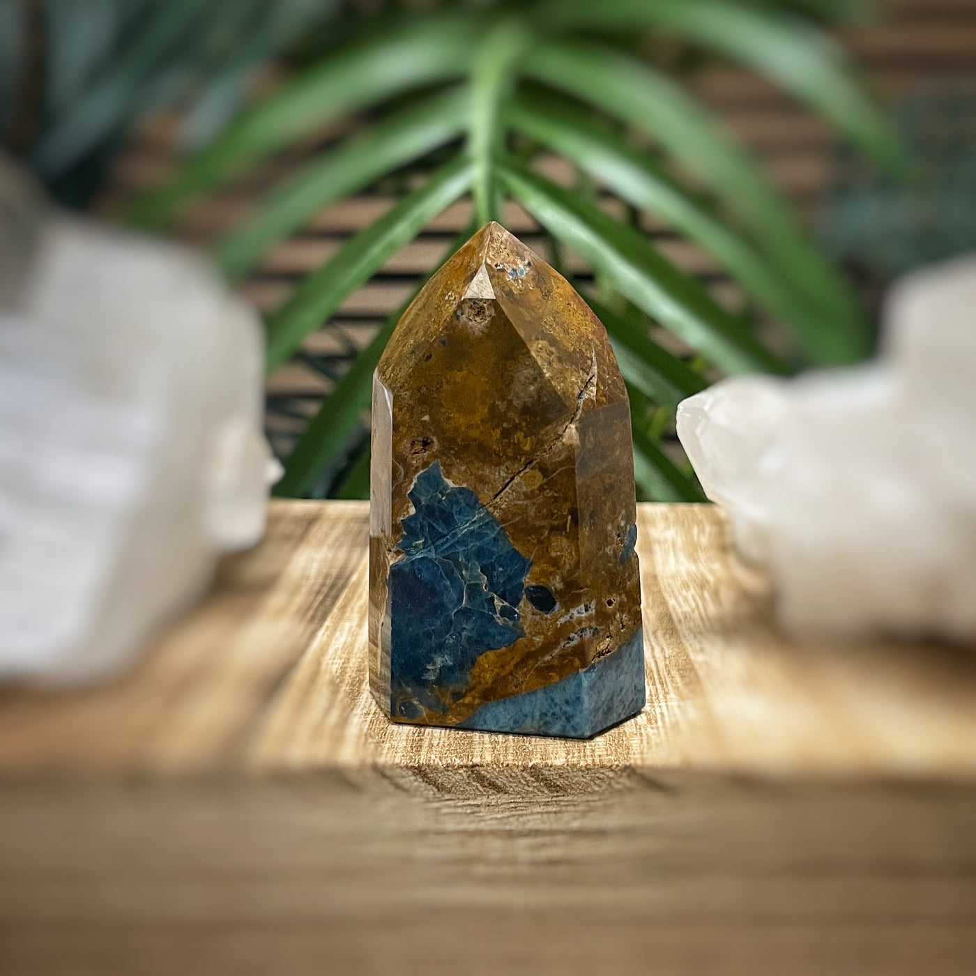 Blue Apatite in Jasper - RARE - Point, Tower, Obelisk