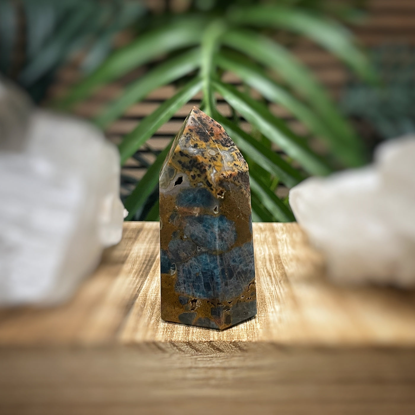 Blue Apatite in Jasper - RARE - Point, Tower, Obelisk