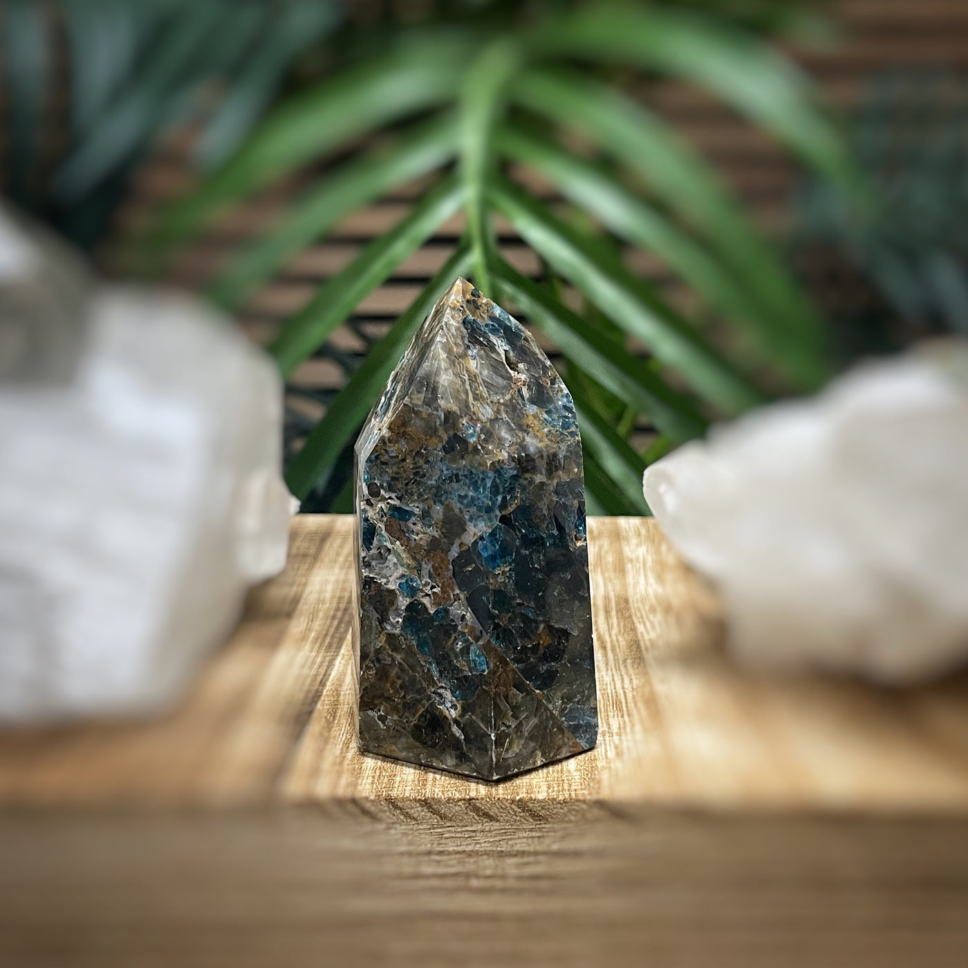 Blue Apatite in Jasper - RARE - Point, Tower, Obelisk