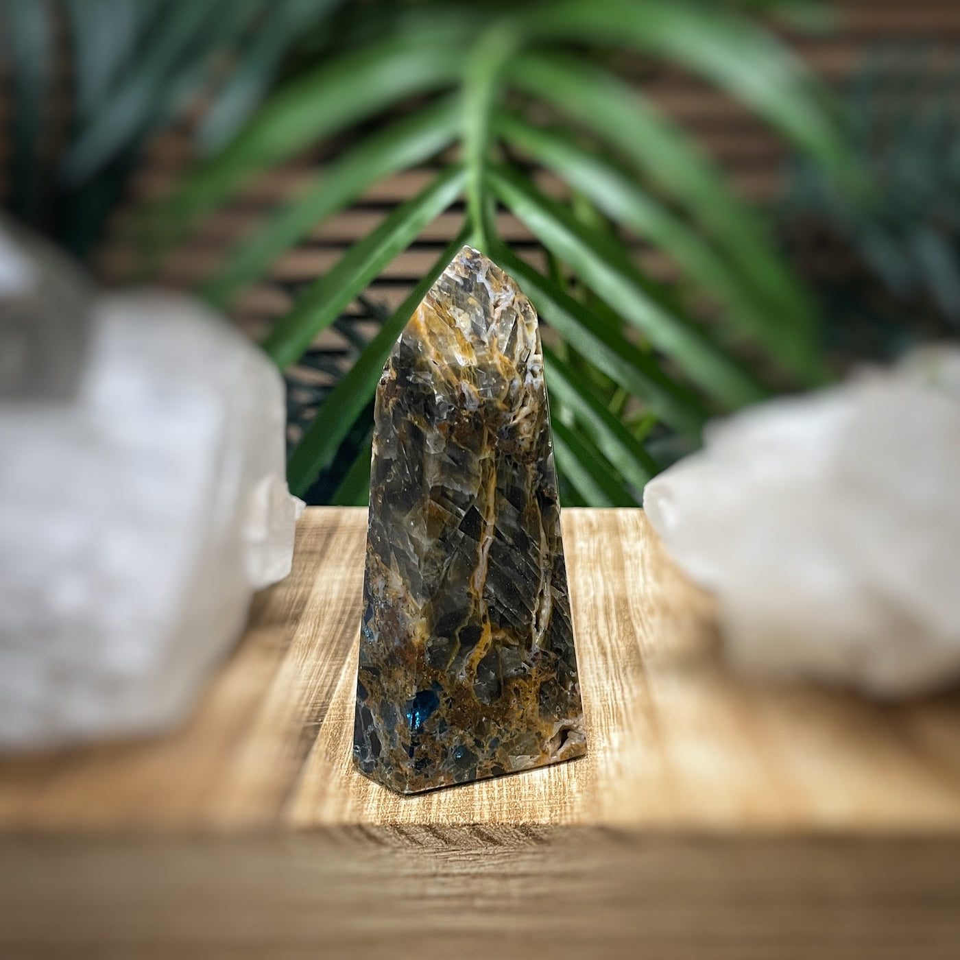 Blue Apatite in Jasper - RARE - Point, Tower, Obelisk