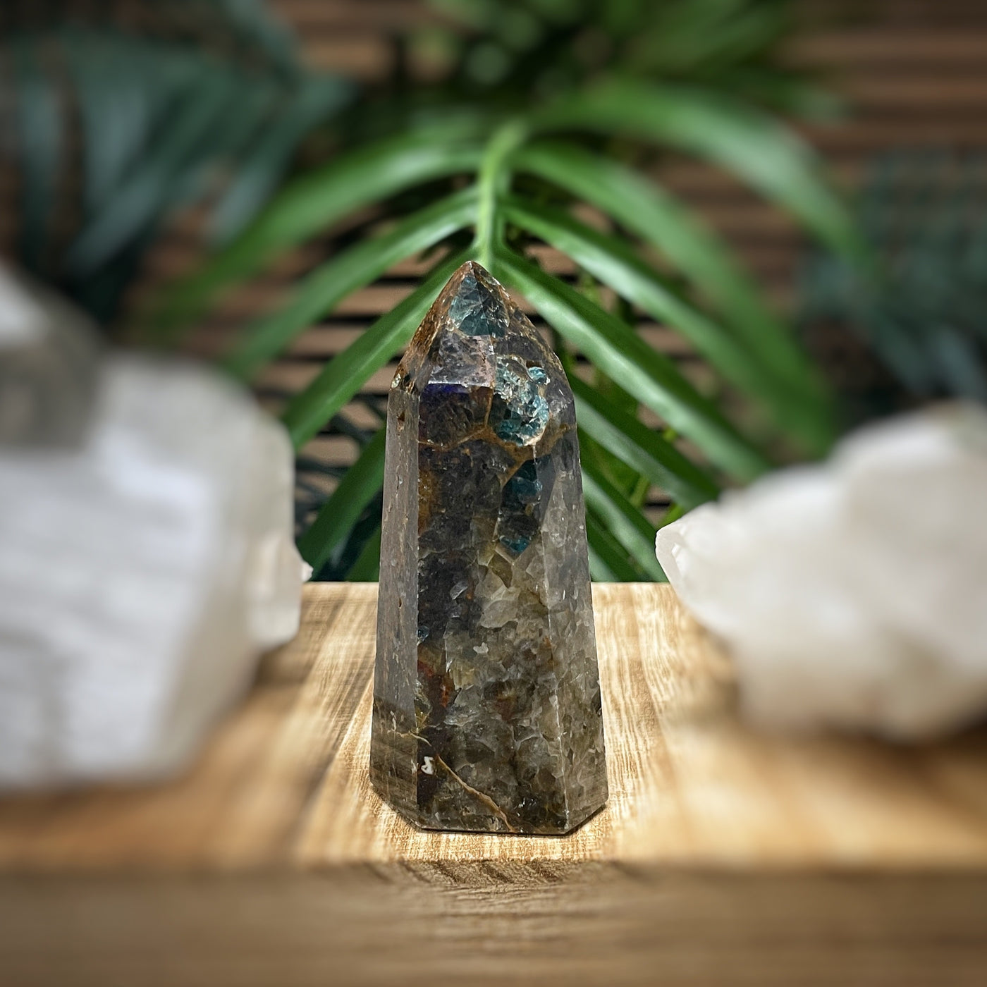 Blue Apatite in Jasper - RARE - Point, Tower, Obelisk