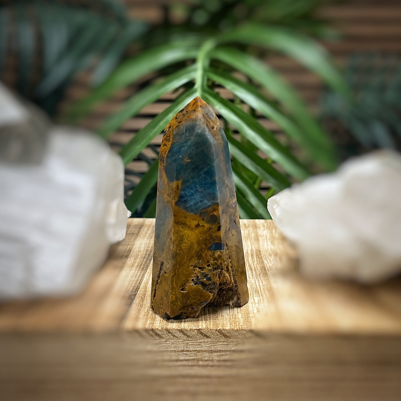 Blue Apatite in Jasper - RARE - Point, Tower, Obelisk