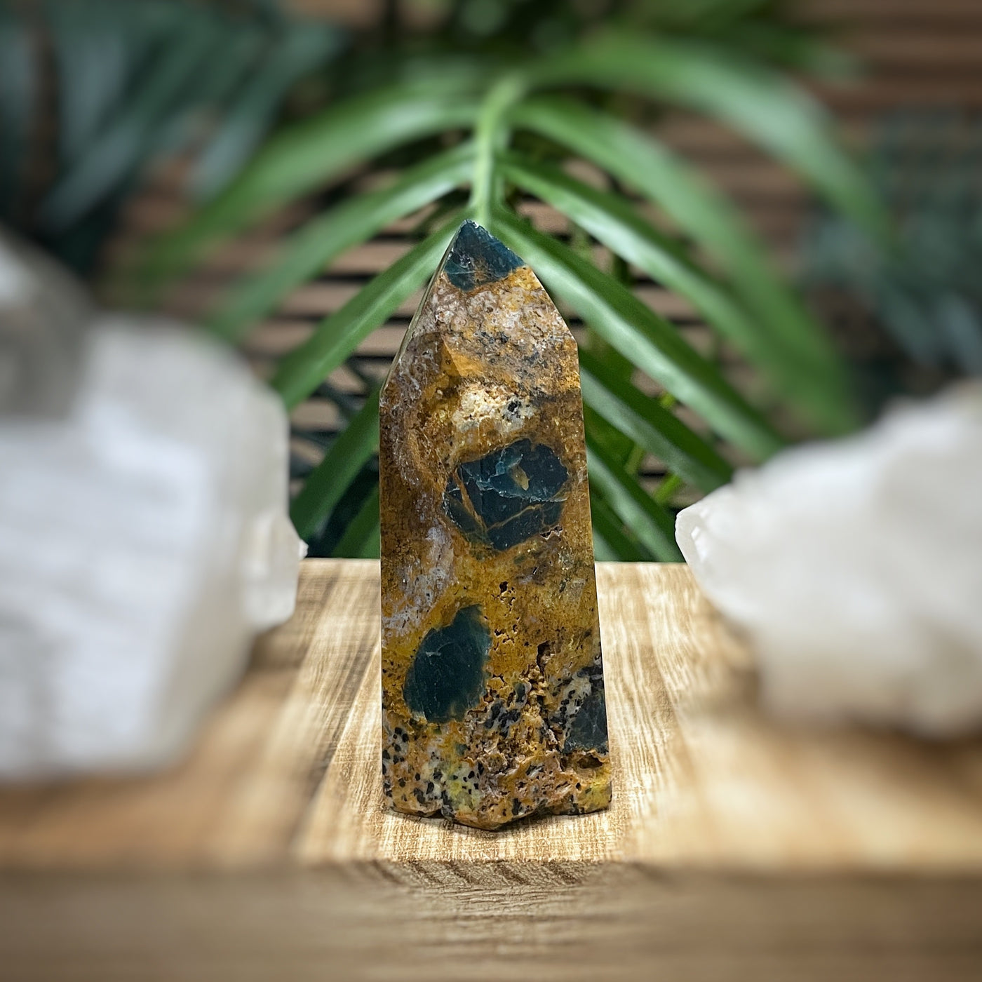 Blue Apatite in Jasper - RARE - Point, Tower, Obelisk