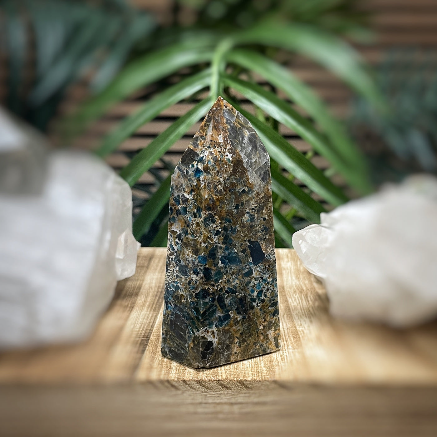 Blue Apatite in Jasper - RARE - Point, Tower, Obelisk