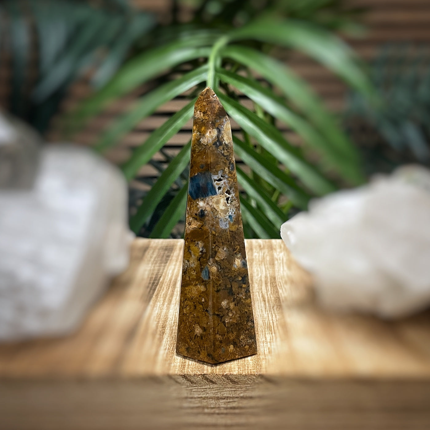 Blue Apatite in Jasper - RARE - Point, Tower, Obelisk