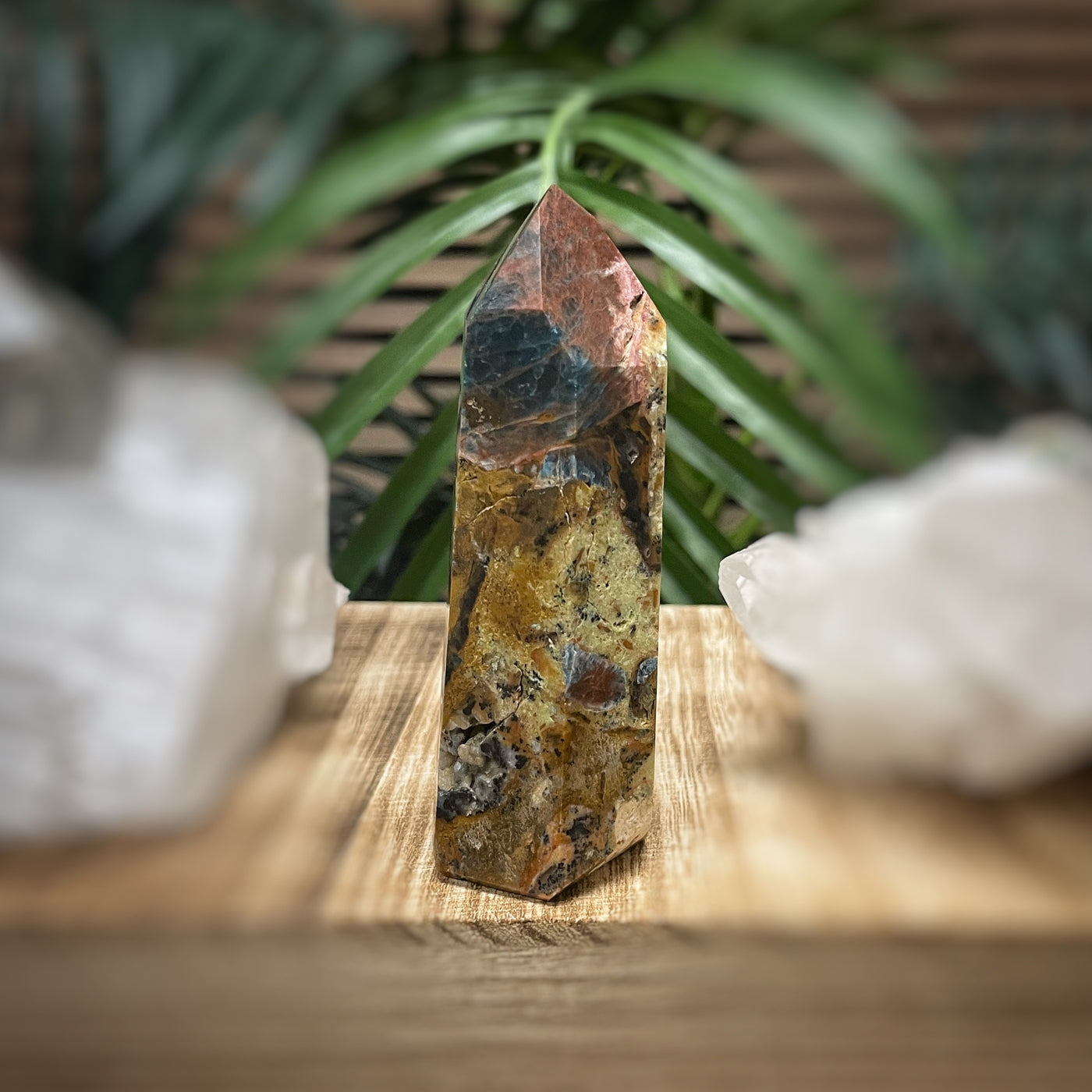 Blue Apatite in Jasper - RARE - Point, Tower, Obelisk