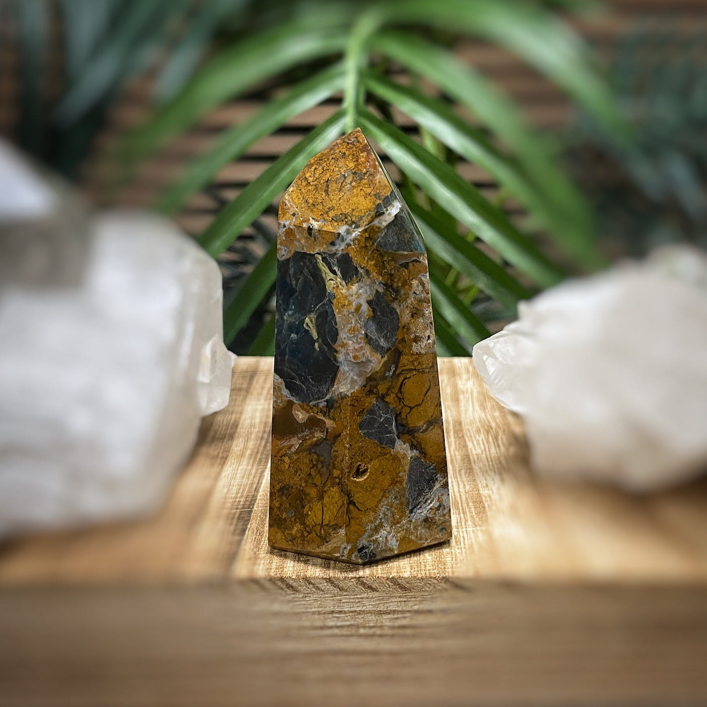 Blue Apatite in Jasper - RARE - Point, Tower, Obelisk