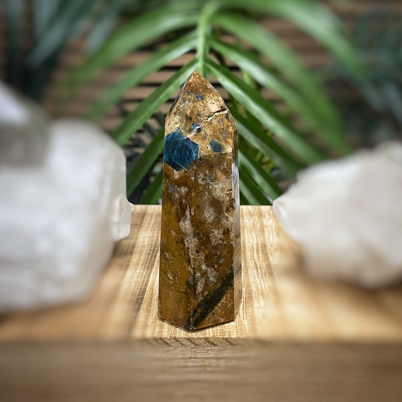 Blue Apatite in Jasper - RARE - Point, Tower, Obelisk