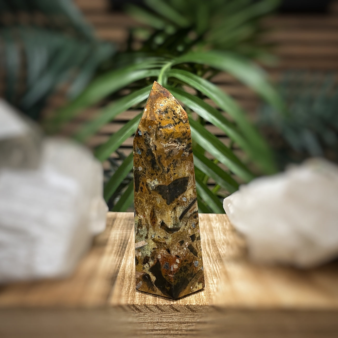 Blue Apatite in Jasper - RARE - Point, Tower, Obelisk